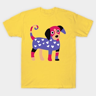 Colourful Cute Puppy Art T-Shirt